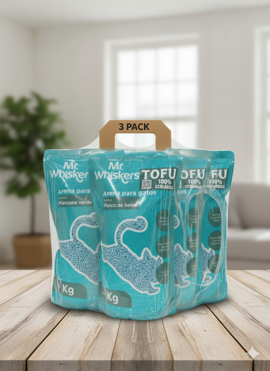 arena sanitaria de tofu 7.5 kilogramos