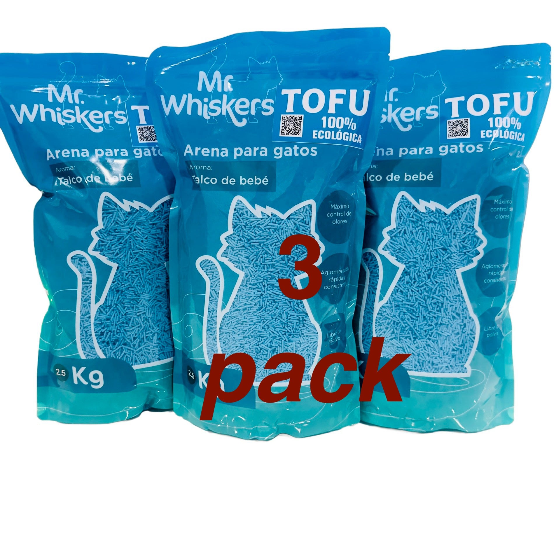 Arena sanitaria de Tofu 7.5 kg  aroma talco de bebe