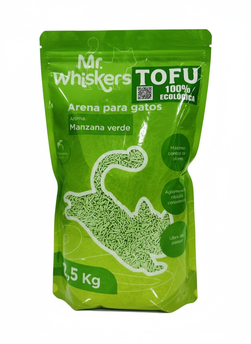 Arena sanitaria de Tofu 2.5 kg  aroma manzana verde