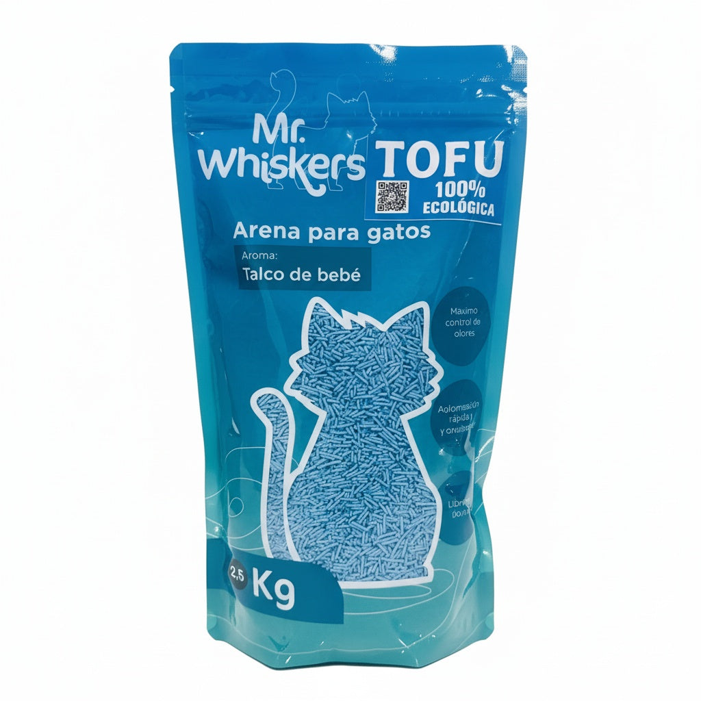 Arena sanitaria de Tofu 2.5 kg  aroma talco de bebe